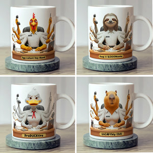 Funny Overworked Animal Office Coffee Mug - Personalized Gifts For Officers 05TOLU1311425 - Coffee Mug - GoDuckee