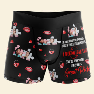 I Love You, You're Awesome, I'm Yours - Custom Couple Photo Boxer Briefs, Gift For Couple, Valentine's Gifts - Boxer Briefs - GoDuckee