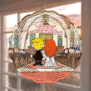 Personalized Gifts For Couple Wind Spinner Wedding In Church 03xqpu100125hg - Ornament - GoDuckee