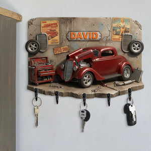 Vintage Car Garage Key Hanger - Personalized Gifts For Car Lovers 01KIQN130126 - Key Hanger - GoDuckee