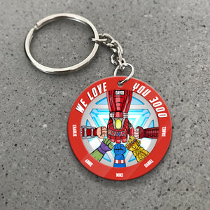 Dad We Love You 3000 07qhhn260523ha Personalized Keychain QNFBK - Keychains - GoDuckee