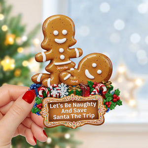 Naughty Gingerbread Couple Christmas Ornament - Personalized Gifts For Couple 02huqn100925 - Ornament - GoDuckee