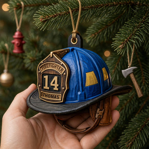 Firefighter Helmet Acrylic Ornament - Personalized Christmas Gifts For Firefighter 07pglu201026 - Ornament - GoDuckee