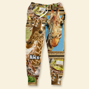 Personalized Gifts For Giraffe Lovers Joggers Sweatpants 07QHMH271224 - Shorts and Pants - GoDuckee