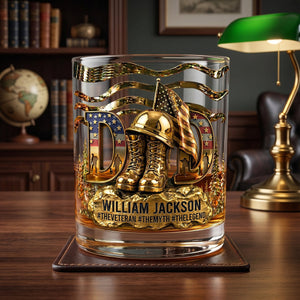 Proud Veteran Dad Drinking Glass - Personalized Gifts For Dads 03tgtn070526 - Glass - GoDuckee