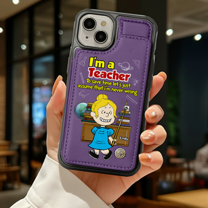 Personalized Gifts For Teachers Leather Flip Wallet Phone Case 02xqpu210225 - Phone Case - GoDuckee