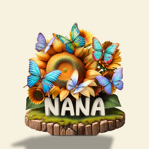 Butterfly Kids On Sunflowers Acrylic Plaque - Personalized Gifts For Mom 01QHPU010425 - Shaped Plaques - GoDuckee