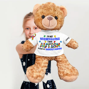 Autism Awareness Bear With Personalized Shirt 05toqn270225 - Bear - GoDuckee
