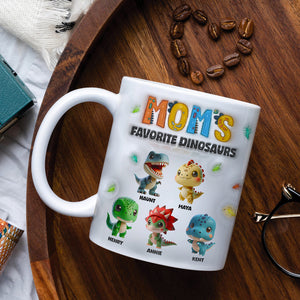 Personalized Gifts For Mom Coffee Mug Adorable Dinosaurs 02KALU060225 - Coffee Mug - GoDuckee