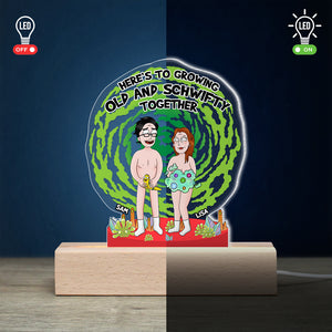 Personalized Gifts For Couple, Cartoon Couple Growing Old Together Led Light 05TOMH200724HG - Led Night Light - GoDuckee