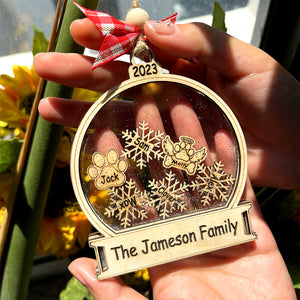 Snow Family - Personalized 4D Shaker Ornament - - GoDuckee
