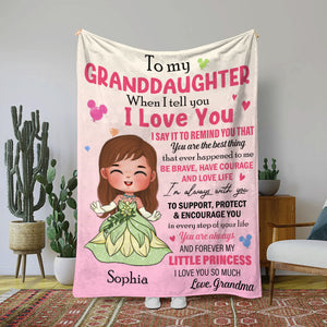 You Are My Little Princess, Personalized Blanket 02HTTN210823HA, Gift For Granddaughter/Daughter - Blanket - GoDuckee