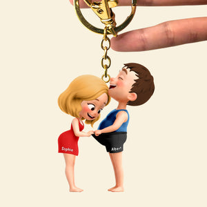 Cheeky Couple Keychain - Personalized Gifts For Couple 02qhqn291025 - Keychains - GoDuckee