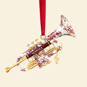Personalized Gifts - Trumpet Toile de Jouy Christmas Ornament 02pgtn231025 - Ornament - GoDuckee