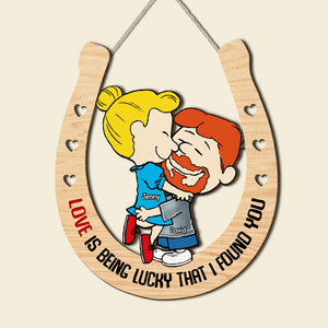 Personalized Gifts For Couple Wood Sign 04ohtn130125hg Love Is Being Lucky That I Found You - Wood Sign - GoDuckee