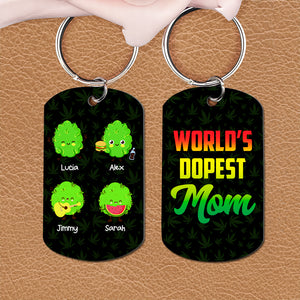 Personalized Gifts For Mom Keychain World's Dopest Mom - Keychains - GoDuckee