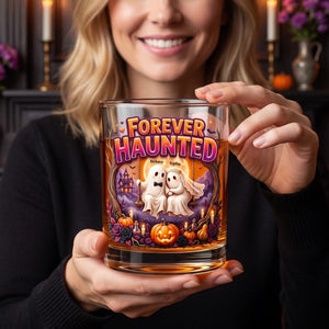 Forever Couple Halloween Round Glass - Personalized Gifts For Couple 07TOQN010826
