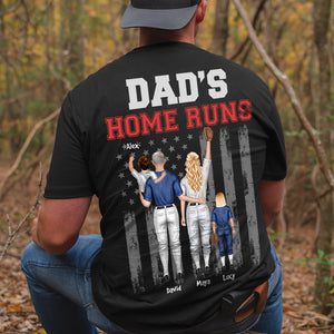 Dad's Home Runs, Gift For Dad, Personalized Shirt, Baseball Family Shirt, Father's Dat Shirt - Shirts - GoDuckee