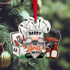 Daddy - The Grill Master, Personalized Grill Gnome Acrylic Ornament, Christmas Gift For Family - Ornament - GoDuckee