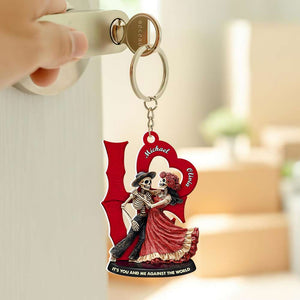 Personalized Gifts For Skull Couple Keychain 02OHDT070125 - Keychains - GoDuckee