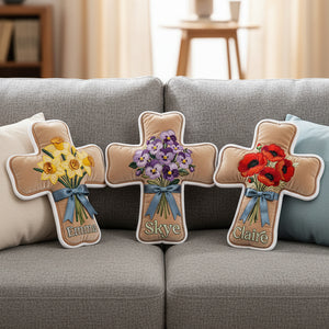 Birth Flower Christian Custom Shaped Pillow - Personalized Gifts For Christian 01nata251225 - Pillow - GoDuckee