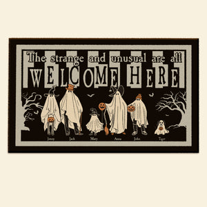 The Strange And Unusual Are All Welcome Here, Personalized Family Door Mat GO1DOR-02NATN050923HH - Doormat - GoDuckee