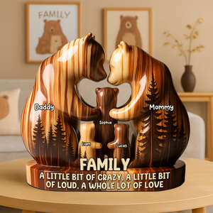 Personalized Gifts For Bear Family Acrylic Plaque 03TGPU180625 - Shaped Plaques - GoDuckee