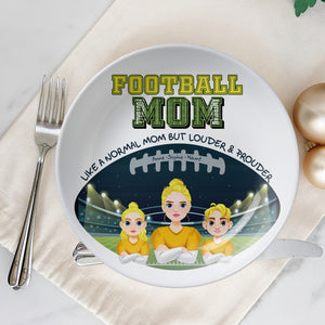 Personalized Gift For Football Mom Ceramic Round Plate Mother's Day 02XQLU200325HG - Ceramic Round Plate - GoDuckee