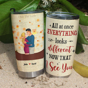 Personalized Gifts For Couple Tumbler I See You 07tohn300124 - Tumbler Cups - GoDuckee