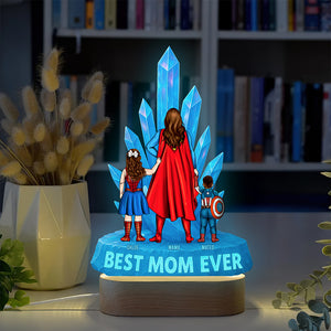 Super Mom LED Light Personalized Gifts For Mom 051OHDT190425PA - Led Night Light - GoDuckee