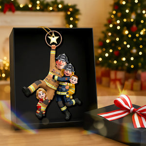 Fun Hanging Firefighter Family Ornament, Personalized Gifts For Family 04qhqn061025 - Ornament - GoDuckee