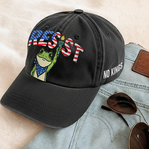 Resist Frog Wash Cap – Stand for Liberty, No Kings 04paqn281025 - Caps - GoDuckee