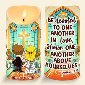 Personalized Gifts For Couple Led Candle Wedding In Church 01xqpu110125hg - Led Candle - GoDuckee