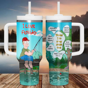 Personalized Gifts For Fishing Lovers Tumbler Handle 04TGMH220125HG - Tumbler Cup - GoDuckee