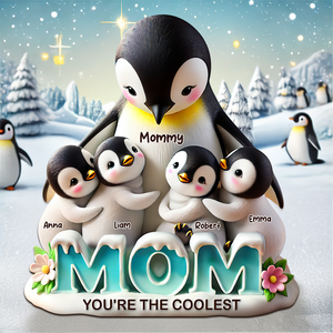 Penguin Plaque - Personalized Gifts For Mom 02hupu180425 - Shaped Plaques - GoDuckee