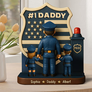 Police Dad Plaque - Personalized Gifts For Dad 03toqn060525 - Shaped Plaques - GoDuckee