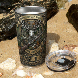 Hunting Grandpa 20oz Tumbler - Personalized Gifts For Grandpa Tumbler 02PAQN280226 - Tumbler Cup - GoDuckee