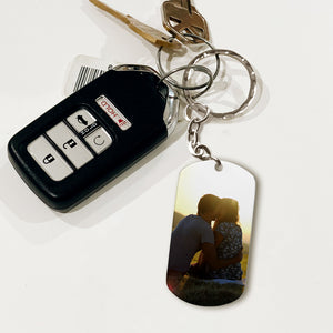 Drive Safe, My Love, Couple Gift, Personalized Stainless Steel Keychain, Image Upload Couple Keychain - Keychains - GoDuckee