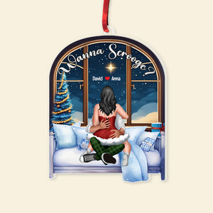 Wanna Scrooge? Personalized Couple Ornament, Christmas Gift For Couple - Ornament - GoDuckee