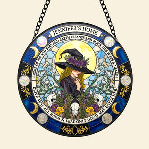 Blessings Witch House Stained Glass Suncatcher, Personalized Gifts For Witch Lovers 01qhtn080825 - Ornament - GoDuckee