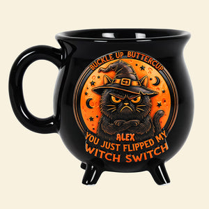 Cat Witch Mode Cauldron Mug, Personalized Gifts For Witch And Cat Lovers 01qhta210825 - Cauldron Mug - GoDuckee