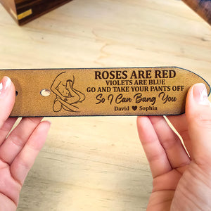 Personalized Gifts For Him Secret Message Men's Belt Go And Take Your Pants Off So I Can Bang You Funny Anniversary Gifts - Belts - GoDuckee