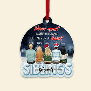 Siblings Forever Personalized Family Acrylic Ornament 02NATN010923 - Ornament - GoDuckee