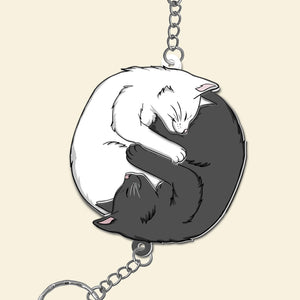 Personalized Cat Couple Keychains - Couple Gift For Pet Lover - Keychains - GoDuckee