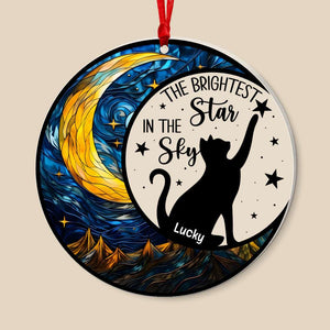 Brightest Star Suncatcher, Personalized Suncatcher Ornaments, Perfect Christmas Gifts And Tree Decor For Cat Lovers - Ornament - GoDuckee