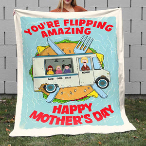 Personalized Gifts For Mom Blanket You're Flipping Amazing 01TODT281224HG - Blanket - GoDuckee