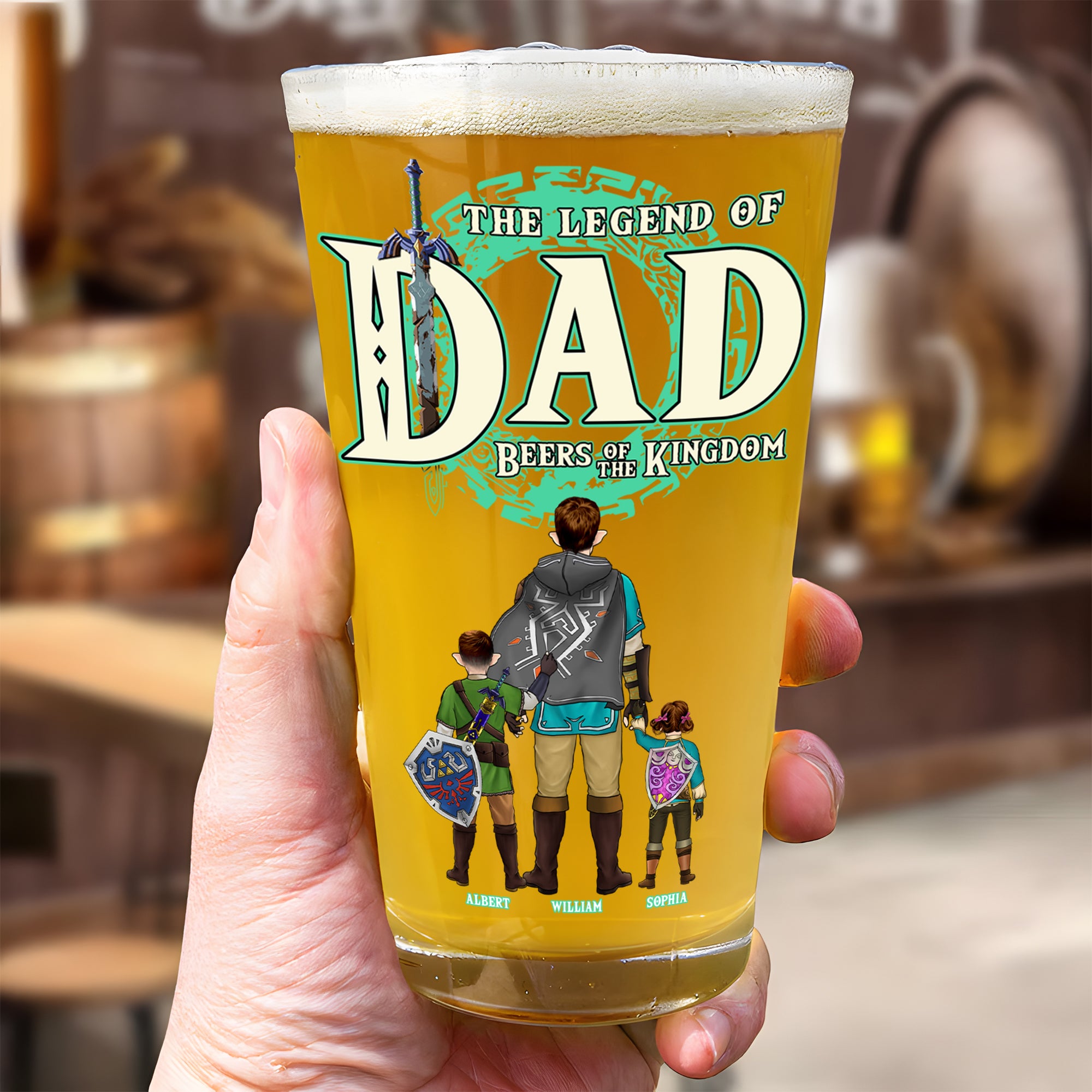 Personalized Gifts For Dad Beer Glass 02naqn110524 The Legend of Dad Father's Day - Drinkware - GoDuckee