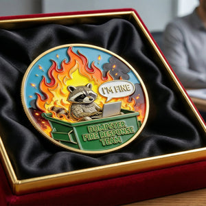 Funny Raccoon Dumpster Printed Metal Coin - Personalized Gifts For Office Workers 05naqn030326 - Coin - GoDuckee