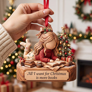 Bookish Girl Christmas Custom Shape Ornament - Personalized Gifts For Book Lovers 01PGTN131026 - Ornament - GoDuckee
