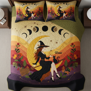 Mabon Witch Autumn Moon Quilt Bed Set - Personalized Gifts For Wiccan 02QHLU290725 - Blanket - GoDuckee